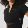Seamless Winter Warm Plush Cropped Short Sleeve - Black