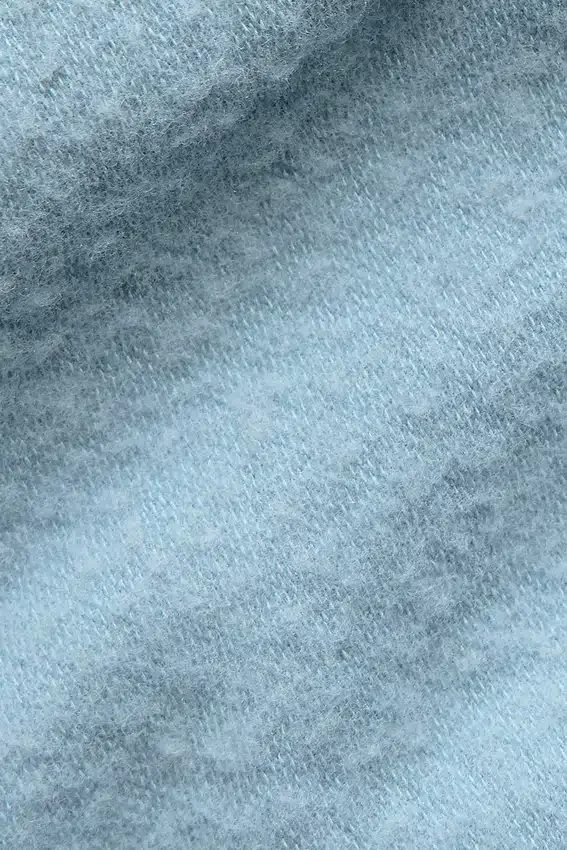 Seamless Winter Warm Plush Cropped Short Sleeve - Celestial Blue