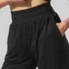 Semi-Sheer Delicate Lounge Flare Pant - Black