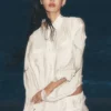 Semi-Sheer Golden Hour Button Down Long Sleeve - Ivory