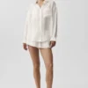 Semi-Sheer Golden Hour Button Down Long Sleeve - Ivory