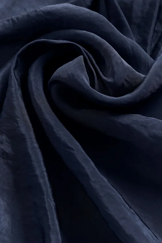 Semi-Sheer Golden Hour Button Down Long Sleeve - Navy