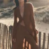 Semi-Sheer Golden Hour High-Waist Straight Leg Pant - Sun Kissed Brown