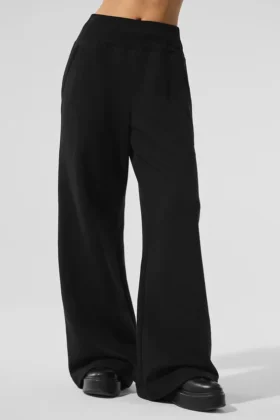 Serenity Wide Leg Sweatpant - Black