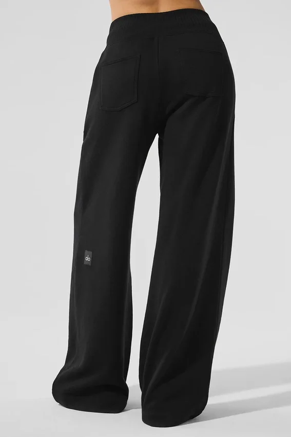 Serenity Wide Leg Sweatpant - Black