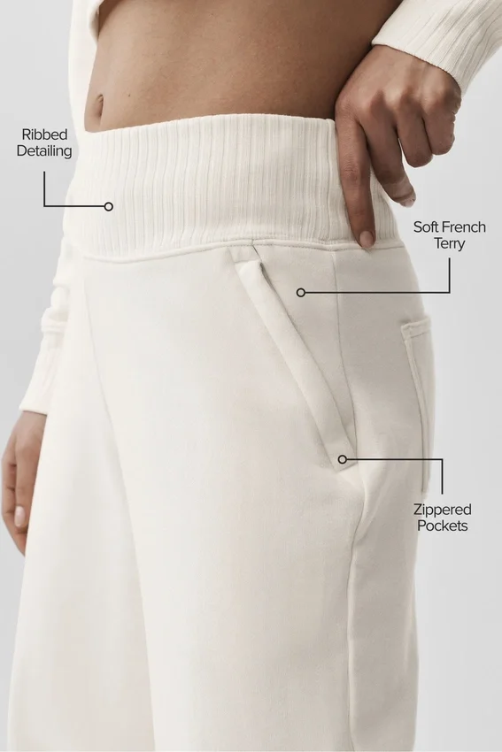 Serenity Wide Leg Sweatpant - Ivory