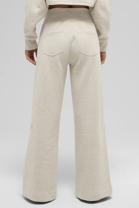 Serenity Wide Leg Sweatpant - Oatmeal Heather