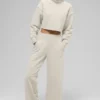 Serenity Wide Leg Sweatpant - Oatmeal Heather