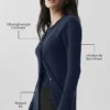 Sheer Cashmere Long Cardigan - Navy