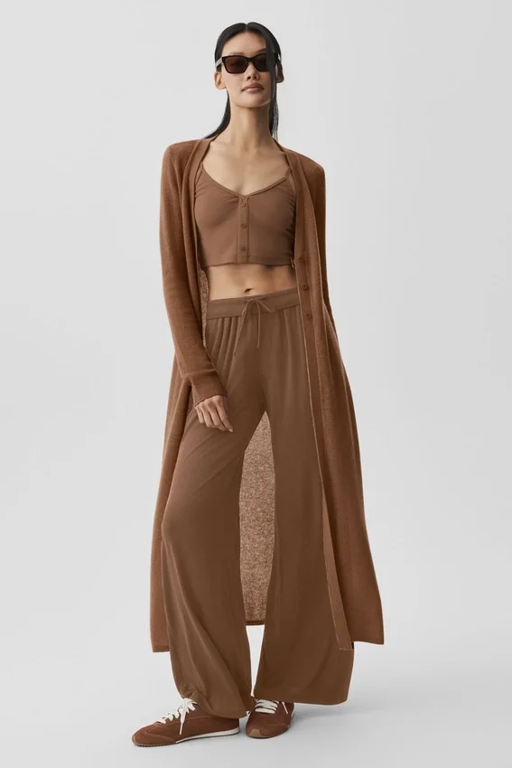 Sheer Cashmere Long Cardigan - Sun Kissed Brown