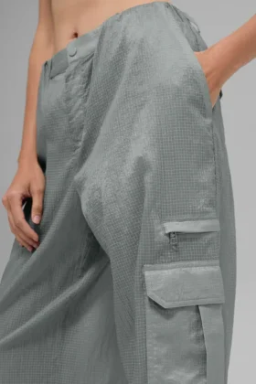 Sheer Game Time Wide Leg Jogger – Lunar Grey