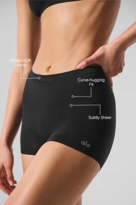 Sheer Glow Boyshort – Black