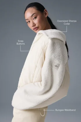 Sherpa Cozy Escape Puffer – Ivory/Ivory