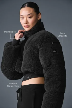 Sherpa Main Act Corset Puffer – Black