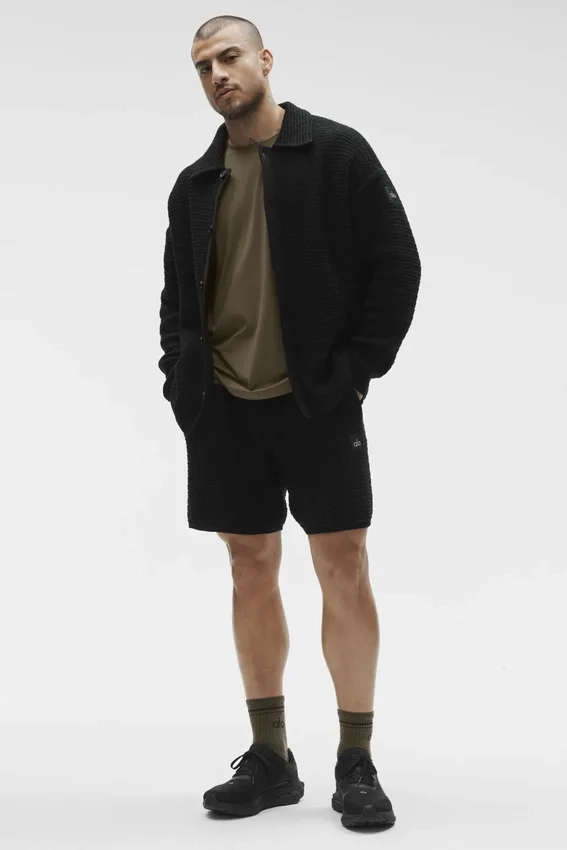 Shift Knit Button up Long Sleeve - Black