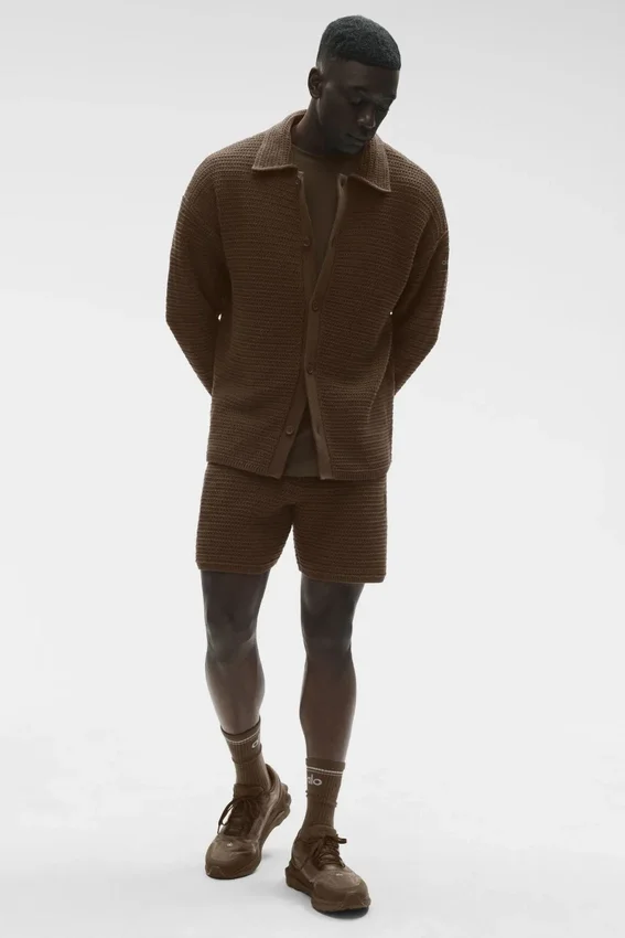 Shift Knit Button up Long Sleeve - Espresso