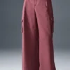 Show off Cargo Wide Leg Trouser (Long) - Burgundy Truffle