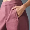 Show off Cargo Wide Leg Trouser (Regular) - Burgundy Truffle