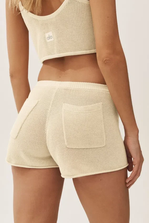Silk Cashmere Mid-Rise Heatwave Short - Sandy Beige