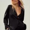 Silk Luminous Button up - Black
