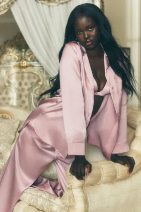 Silk Luminous Button up - Pink Champagne