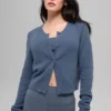 Snuggle up Sweater Cropped Cardigan - Bluestone