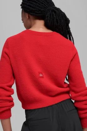 Snuggle up Sweater Cropped Cardigan – Bright Red