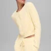 Snuggle up Sweater Cropped Cardigan - Candlelight Yellow