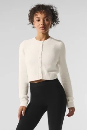 Snuggle up Sweater Cropped Cardigan - Ivory