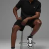 Sports Club Sweater Knit Polo - Black