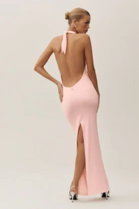 Summer Soiree Halter Maxi Dress - Sundrenched Pink