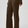 Sweater Knit Mid-Rise Unwind Wide Leg Pant - Espresso