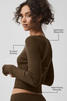 Sweater Knit Unwind Long Sleeve – Espresso