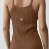 Sweater Sunlit Button Down Tank - Sun Kissed Brown