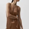 Sweater Sunlit Button Down Tank - Sun Kissed Brown