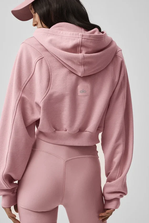 Sweet Escape Zip up Hoodie - Vintage Pink