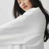 Take It Easy Long Sleeve Henley Pullover - White