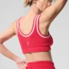 Tennis Club Sweater Knit Bra - Candy Red/White