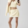 Tennis Club Sweater Knit Skirt - Oatmeal/White