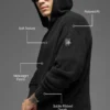 Textured Knit Hoodie - Black