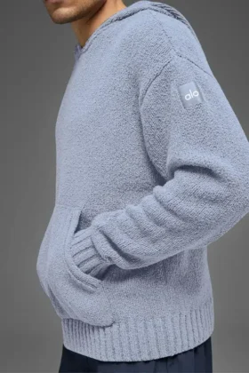 Textured Knit Hoodie – Winter Frost