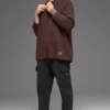 Textured Knit Long Sleeve Polo - Brownstone