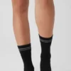 Unisex Half-Crew Performance Sock - Black