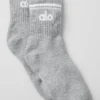 Unisex Half-Crew Throwback Sock - Athletic Heather Grey/White