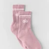 Unisex Half-Crew Throwback Sock - Vintage Pink/White