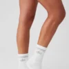 Unisex Half-Crew Throwback Sock - White/Titanium
