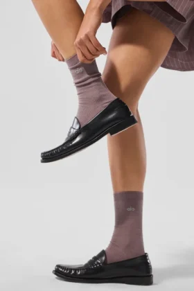 Unisex Half-Crew Understated Sock – Mushroom
