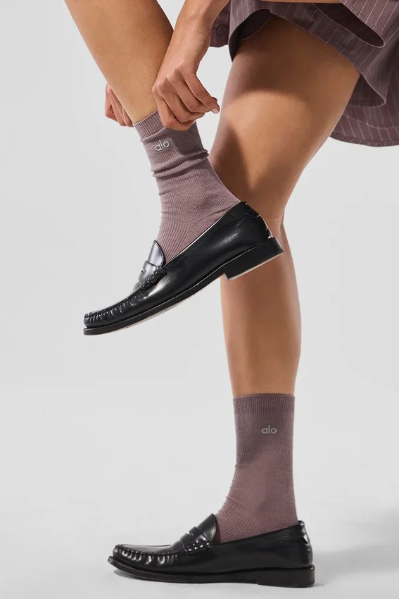 Unisex Half-Crew Understated Sock - Mushroom