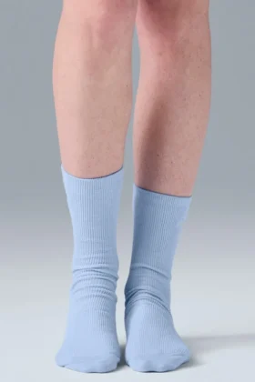 Unisex Half-Crew Understated Sock – Seashell Blue
