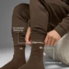 Unisex Wool Cashmere Light Frosted Sock - Espresso Heather/Ivory